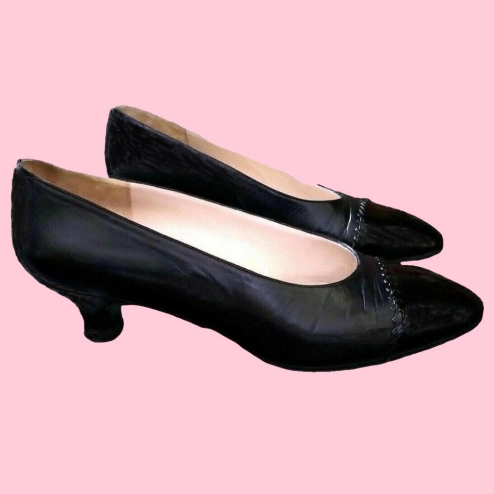 Chanel Classic Patent Leather Cap Toe Heels Pumps 36/ 6